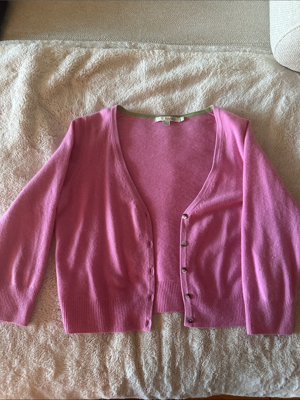 Cashmere Pink V-Neck Button Cardigan US 8